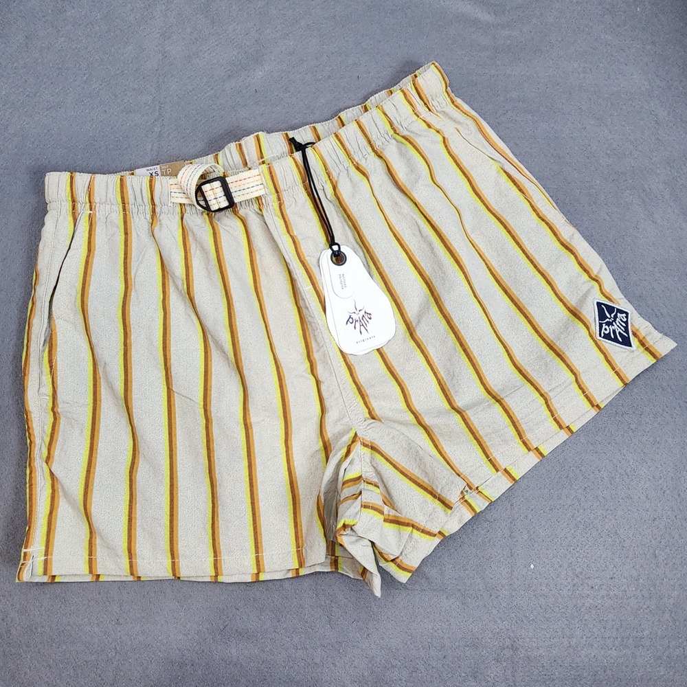 prAna Indio Heritage Short Yarrow Striped Nylon Mens XS 3in Inseam - Picture 1 of 10
